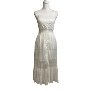 Hello Molly white Summer in Monte Carlo maxi sundress, 8, NWT, bohemian, flowy